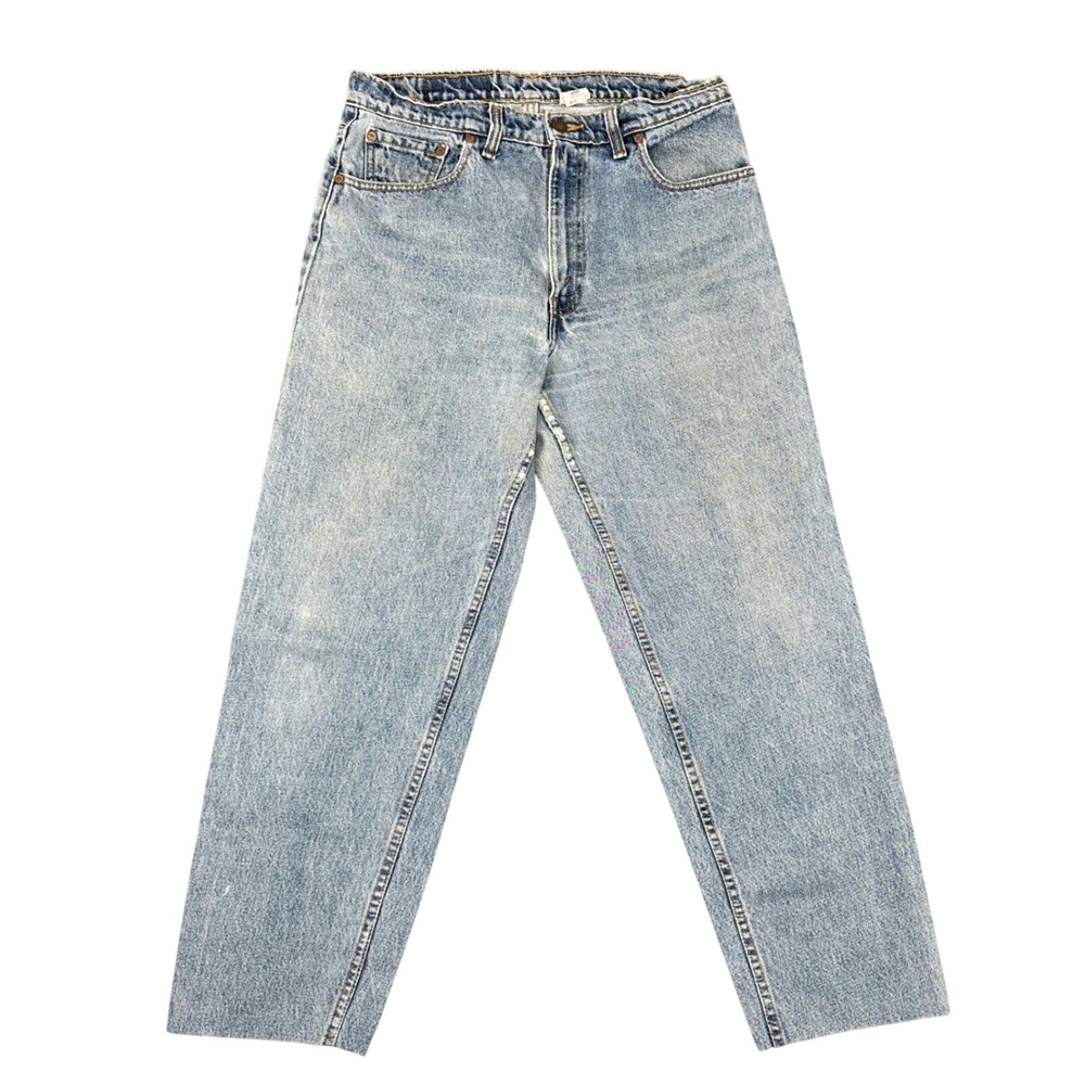 Levis‎ 550 Relaxed Fit Tapered Leg Jeans Mens 34x28 Light Wash Blue Distressed